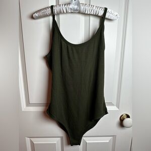 Poof! Olive Green (olive green ) Ribbed Bodysuit